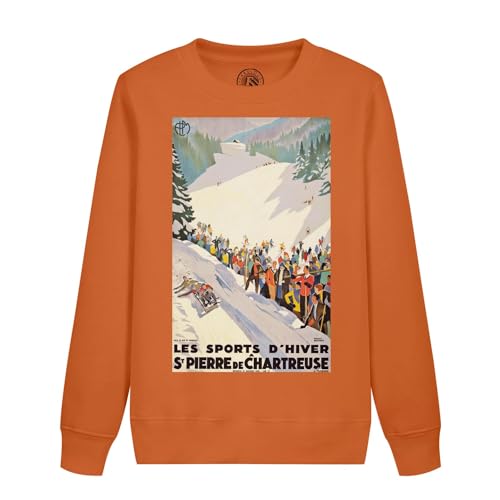 Sweatshirt enfant chartreuse montagnes France illustration art déco haut de gamme