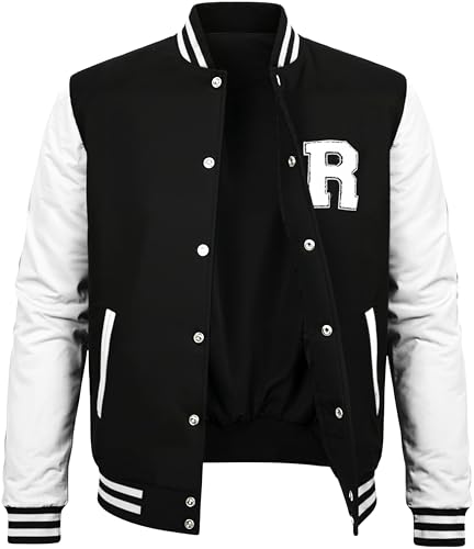 Image of Decrum Letterman Jacket Men - Casual High School Baseball Varsity Style Mens Bomber Jackets