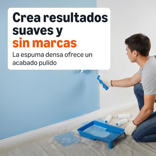 Miniatura 4 de Amazon Basics - Kit de rodillos de pintura de espuma, rodillo de 10 cm, paquete de 8