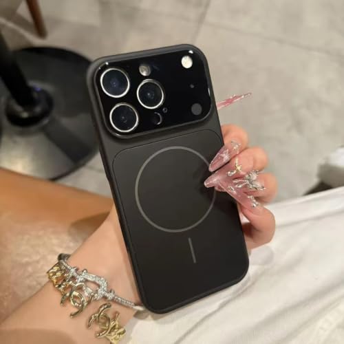 Coque rigide iPhone 15 Pro anti rayures verre mat noir chargement sans fil