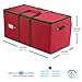 ZOBER Large Christmas Ornament Storage Box - Stores 128 Ornaments W/Dividers - Non-Woven, Durable Christmas Storage Containers - Dual Zipper - Red
