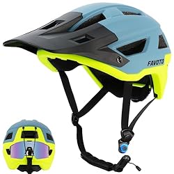 Favoto Casco de Bicicleta de Montaña con Visera - ...: Casco de Bicicleta de Montaña con Visera - La visera más gruesa y larga, diseñada cuidadosamente, ofrece una protección completa para los ojos y el impacto, evitando que el barro, las ramas u otras partículas golpeen directamente los ojos y la frente...
