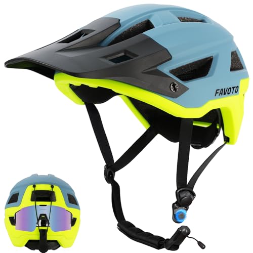 Favoto Casco de Bicicleta de Montaña con Visera -...