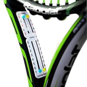 Scoring Right Portable Tennis Racket and Padel Scorekeeper, Easily Mounted Small Score Board to Keep Score of Points, Games, and Sets, ITF Conforming and Lightweight Mini Score Keeper, 1.9g