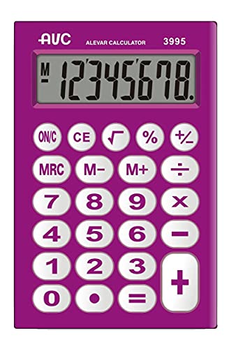 AVC Calculatrice de Poche 8 Chiffres, Format 62 x 94 x 11 mm, Grand écran, Couleur Fuchsia Cover