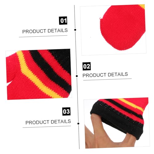 3Pairs Winter Knitting Gloves Full Finger Warmth for Ages Double Thick Material Cute Spliced Colors Comfortable Wear2