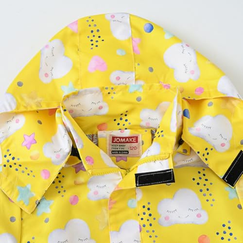 Yartina Kids Girls Long Sleeve Rain Jacket Cute Cartoon Print Hooded Coat Lightweight Waterproof Windbreaker3