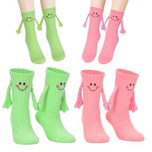 PWCTNT Socken mit Magnetischen Händen,Lustige Socken,2 Paare Funny Socks Mit Einem Smiley,Personalisierte Socken für Paare Familien und Freunde PWCTNT Socken mit Magnetischen Händen,Lustige Socken,2 Paare Funny Socks Mit Einem Smiley,Personalisierte Socken für Paare Familien und Freunde