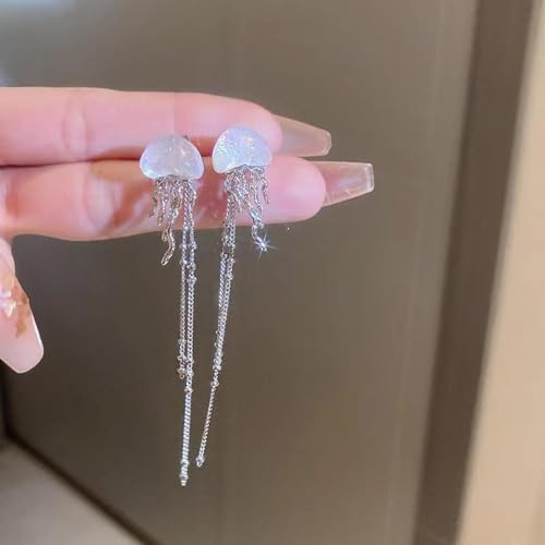 Jellyfish Earrings - Long Dangle Tassel Beach Earrings for Women4