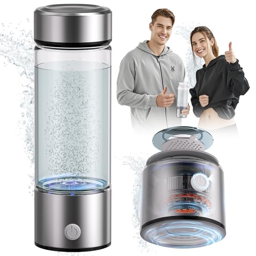 IUHFSIFS Generador de botellas de agua de hidrógeno actualizado 【Certificación internacional SGS, doble contenido de hidrógeno 3000PPB】Botella de agua hidráulica 【0 cloro, 0 ozono y 0 metales pesados