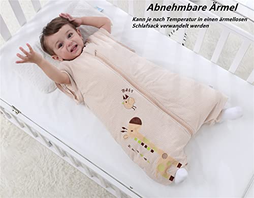 Chilsuessy Baby Winter Schlafsack mit Füßen und abnehmbar Langarm Baby Schlafsack mit Beinen aus Natur Bambusfaser kleine Kinder Schlafsack… – Ansicht 3