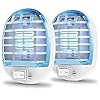 Bug Zapper Indoor, Fly Trap for Indoors, Electronic Mosquitoes Killer Mosquito Zapper with Blue Lights for Living Room, Home, Kitchen, Bedroom, Baby Room, Office (2 Packs)