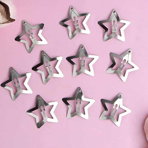 10Pcs Silver Star Hair Clips Star Barrettes Star Hair Clips Y2K Metal Star Barrettes Non Slip Cute Star Clips Hair Accessories For Women Girls Kids #TOP7
