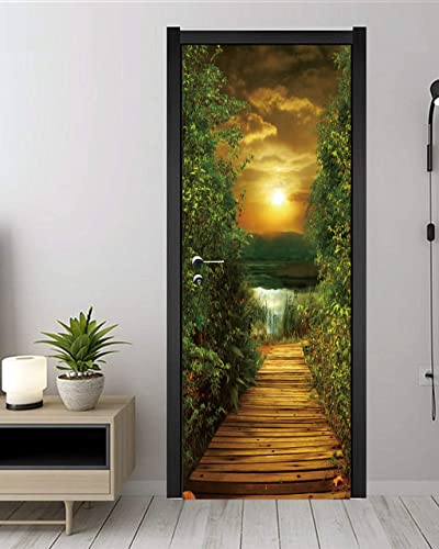 Door Sticker - Flfk 3D Door Mural Peel And Stick, Removable Self-Adhesive Scenic Door Wallpaper For Home Decor, 30.3 "W X 78.7 "L, Set Of 2 Sheets #TOP4