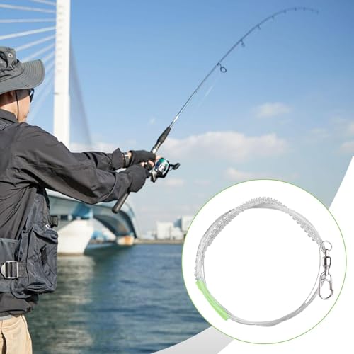 Línea líder anti mordidas para pesca en agua salada con protección luminosa 1.2m miniatura 4