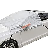Universal Fit Windshield Snow and Frost Cover, Compact and Mid-Size SUVs, Anti-Theft Tuck-in Flaps, Cotton Lined PEVA Fabric with Aluminum Foil Lamination, Mirror Covers Included, Patent Pending