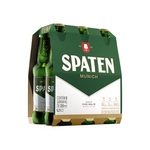 Cerveja Spaten Garrafa Long Neck, 330ml, pack com 6 unidades