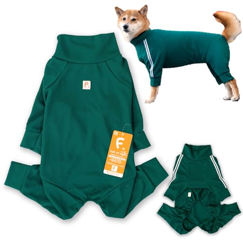 中型犬 ドッグプレイ 体操服 ジャージ つなぎ 抜け毛対策 長袖 ロンパース 犬の服 フルオブビガー 9/グリーン N2L
