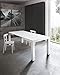 Tavolo allungabile moderno, mod.MORFEO finitura bianco frassinato cm.120x80 H75 con 2 allunghe cm.40 allungabile a cm.200 in nobilitato melaminico di alta qualità
