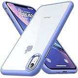 CANSHN Clear Designed for iPhone XR Case [Military Drop Protection] Protective Shockproof Phone Case with Soft TPU Bumpers, Slim Thin Cover - Light Purple