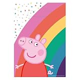 Bolsas de fiesta con Peppa Pig con un bonito diseño de arcoíris.