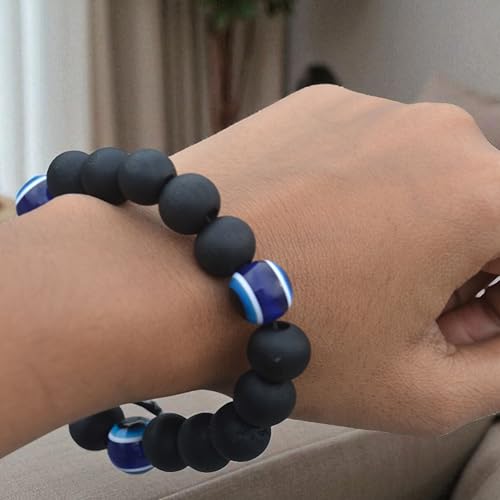 Evil Eye Beaded Bracelet – Handmade Protection Charm with Blue Nazar Beads | Unisex Adjustable Evil Eye Jewelry for Men & Women | Warding Off Negative Energy | Stylish Spiritual Gift Accessory4