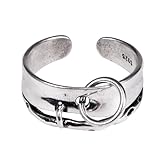 CH.yishi Handmade 925 Sterling Silver Ring Adjustable Stacking Ring Vintage Statement Ring Personalized Jewelry for Women & Men (Repair)