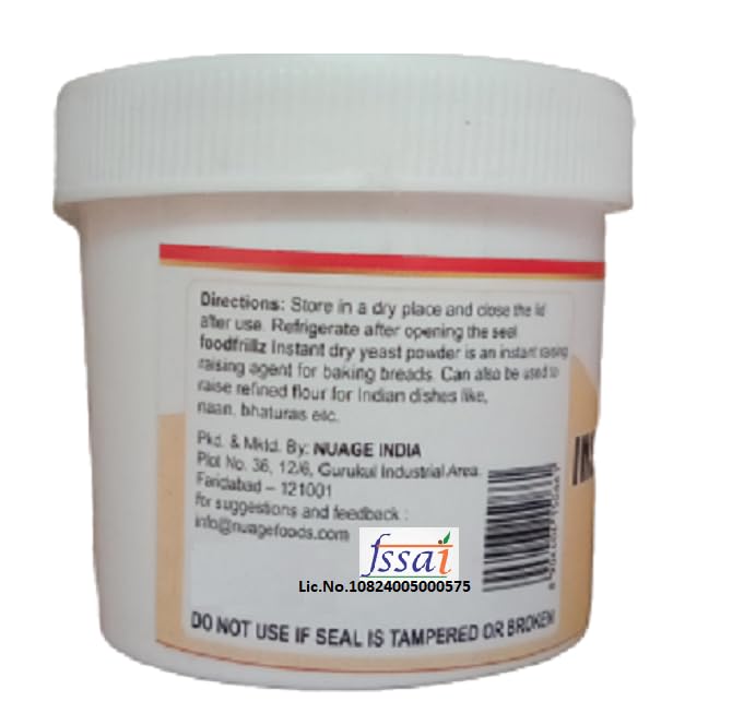 Image of foodfrillz Instant Dry Yeast, 40 g | Active dry yeast for baking
