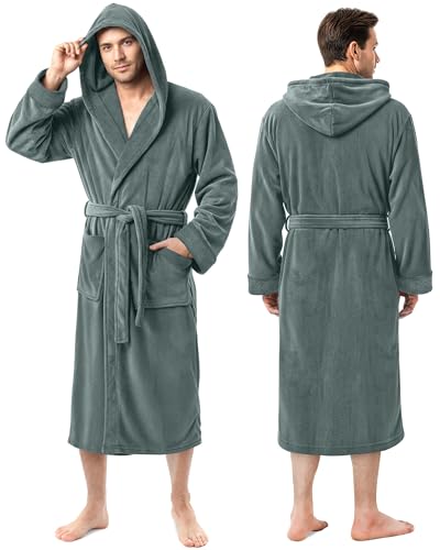 Image of NY Threads Mens Hooded Robe - Plush Long Bathrobes for Men