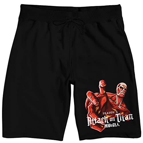 Attack On Titan Season 2 Colossal Titan Men's Black Sleep Pajama Shorts