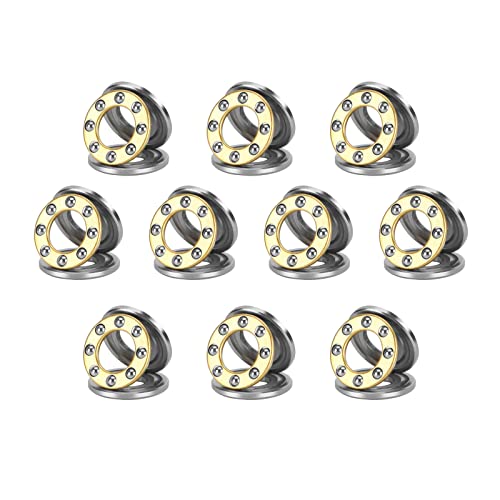 Hipicco Thrust Ball Bearings, 10Pcs F4-9M Miniature Plane Axial Ball Bearing 3-In-1, 4Mm X 9Mm X 4Mm Chrome Steel Single Direction #TOP17