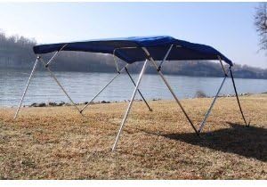 Vortex New Royal Blue Pontoon/Deck Boat 4 Bow Bimini Top 8' Long, 85-90" Wide, 54" High, Complete Kit, Frame, Canopy, and Hardware by Vortex