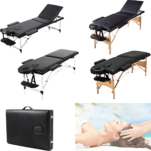 Mesa de Cama de Masaje portátil, sofá Cama de Belleza Ligero y Plegable, Superficie de Cuero PU Resistente al Agua y al Aceite para Masaje de Tatuaje de salón(Dos etapas,Marco de Aluminio) Cover