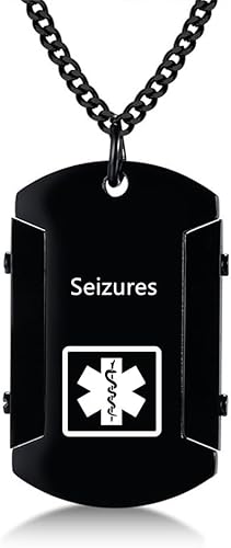 Miniatura 37 de Collar de identificación de alerta médica para hombres, grabado con láser, collar con colgante de etiqueta de acero inoxidable, identificación