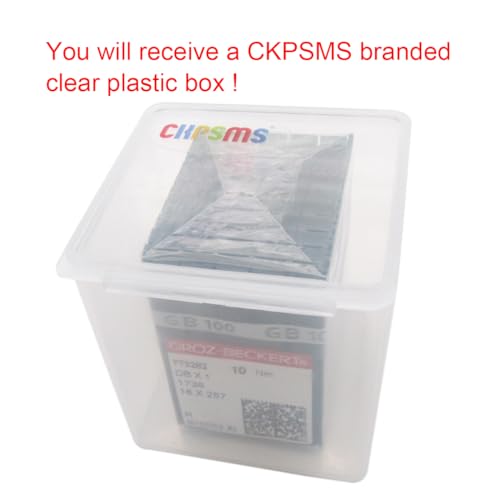 GROZ-BECKERT Needle in CKPSMS Clear Plastic Box- 100PCS Groz Beckert DBX1 1738 16X257 Sewing Machine Needles (Needle Size:18/110)