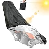 Rasenmäher Abdeckung, 193 x112 x 64 cm Schutzhülle Abdeckhaube mit Kordelzug und Aufbewahrungstasche, 210D Oxford UV-Schutz, Staubdicht, Wetterfes Schutz Cover für Rasentraktor Staubschutz Cover