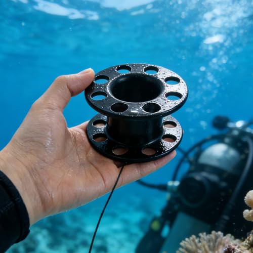 Carrete de cuerda para buceo profesional de aleación de aluminio 20m 5