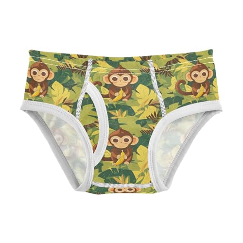 visesunny Boys Cotton Underwear Dumb Monkey Banana Cartoon Printed Toddler Soft Training Briefs Size 2T-8Y for Kids
