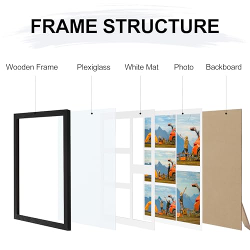 Vittanly-11x14-Collage-Picture-Frame-Displays-5Pcs-4x6-Pictures-with-Mat-or-1Pcs-11x14-without-Mat-for-Wall-or-Tabletop-Picture-Frames-Collage-Wall-Decor-with-Stand-Black-1-Pack