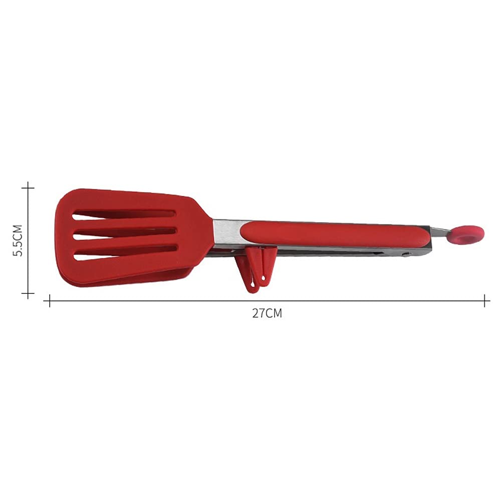 Pince de Cuisine, 1 pièce, en Acier Inoxydable, en Silicone, antidérapante, pour Service de Cuisine, Restaurant, Barbecue (Vert)