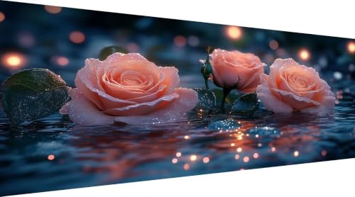 Kit Complet Diamond Painting 5D DIY Grand Tableau Rose Broderie Diamant Adultes