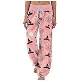 Womens Halloween Bats Pajamas Pants Ladies Pumpkins Ghost Pajama Cute Soft Long Bottoms Women Pjs Pj Jammies Pink