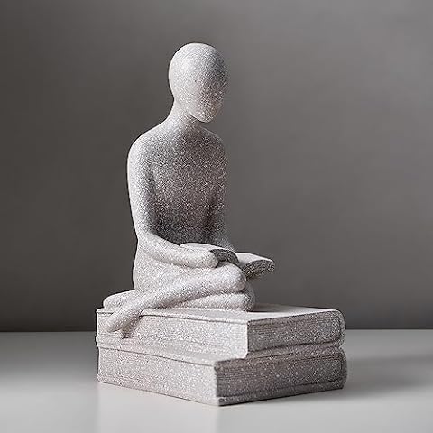 TIMEBUS Modern Thinker Reading Statue for Home Decor Cover