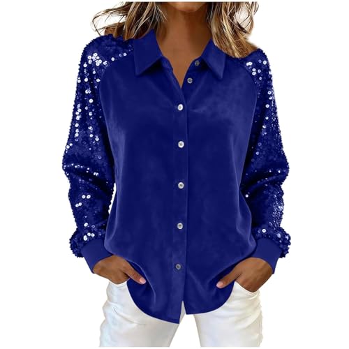 Chemises de soirée habillées velours scintillant femme haut ample