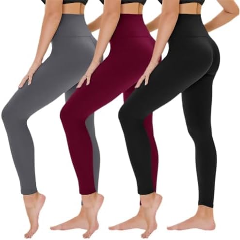TNNZEET 3er Pack Leggings Damen High Waist Schwarz Sport Leggins | Blickdicht Sporthose, Elastische Yogahose, Weiche Hose für Gym Yoga Outdoor Fashion