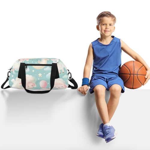 Funny Sheep Kids Duffle Bag Boys Girls Small Sport Dance Gym Bag for Overnight Travel Weekender Carry On2