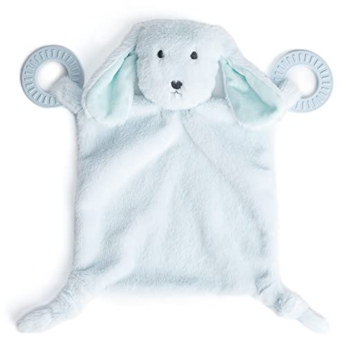 Bella Tunno Teether Buddy – Soft, Plush Baby Lovey with Textured Baby Teether Toy and Gentle Rattling Head, Comforts and Brings Teething Relief, Colorful Animal-Themed Baby Teething Toys (Dog)