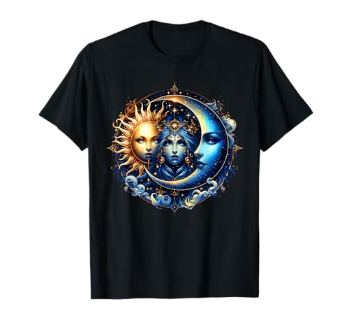 Místico Sol y Luna Celestial Yin Yang Estética Mística Camiseta