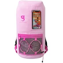 geckobrands Hydroner 20L Waterproof Dry Bag Backpack Lightweight Roll-Top Bag with Clear Phone Pouch for Outdoor Activities