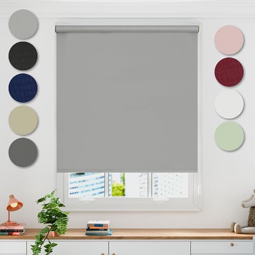 Emma Barclay Blackout Roller Blind in Grey - Width 60 x Drop 165cm